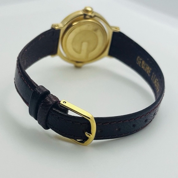 Gucci  Gold Quartz Brown Band Watch
